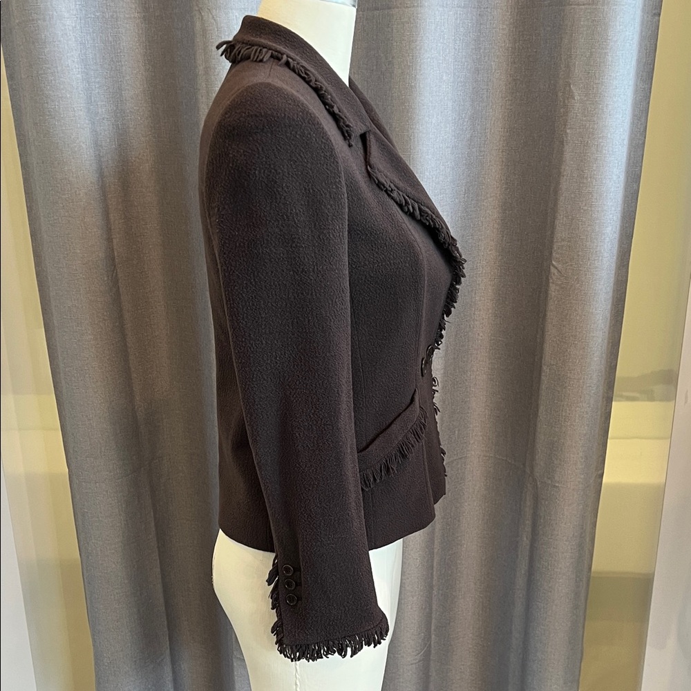 Armani Collezione - Vintage! -Double-Breasted Brown Blazer - Size 8 - Dark Brown - Picture 6 of 13